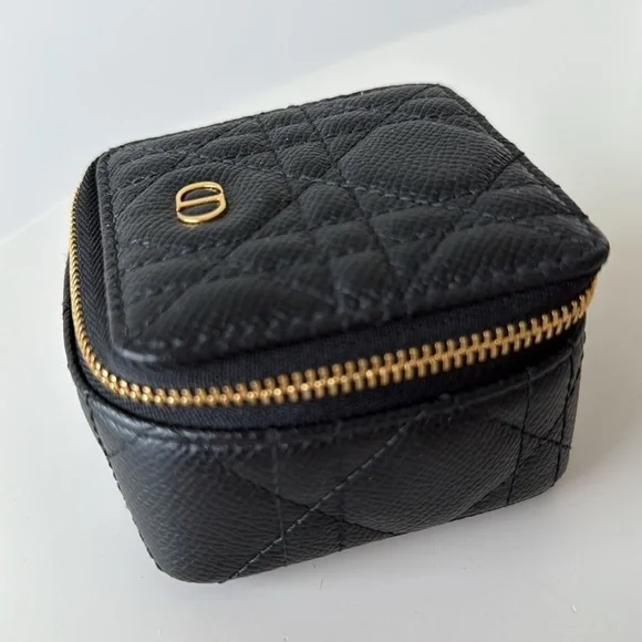 DIOR BLACK LEATHER ZIPPER BOX - Picture 2 of 9